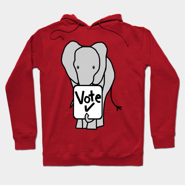 Big Elephant says Vote Hoodie by ellenhenryart